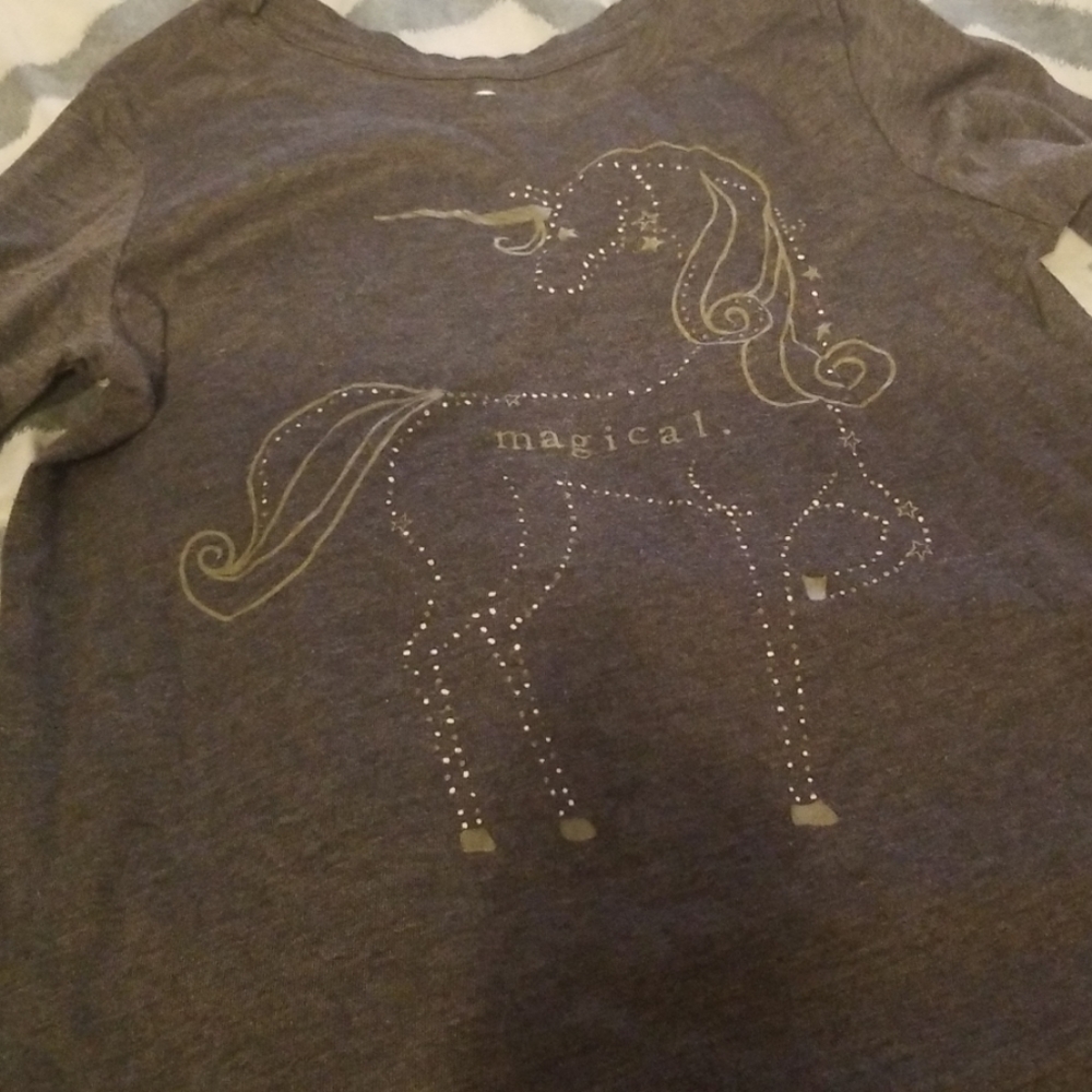 gray unicorn long sleeve shirt